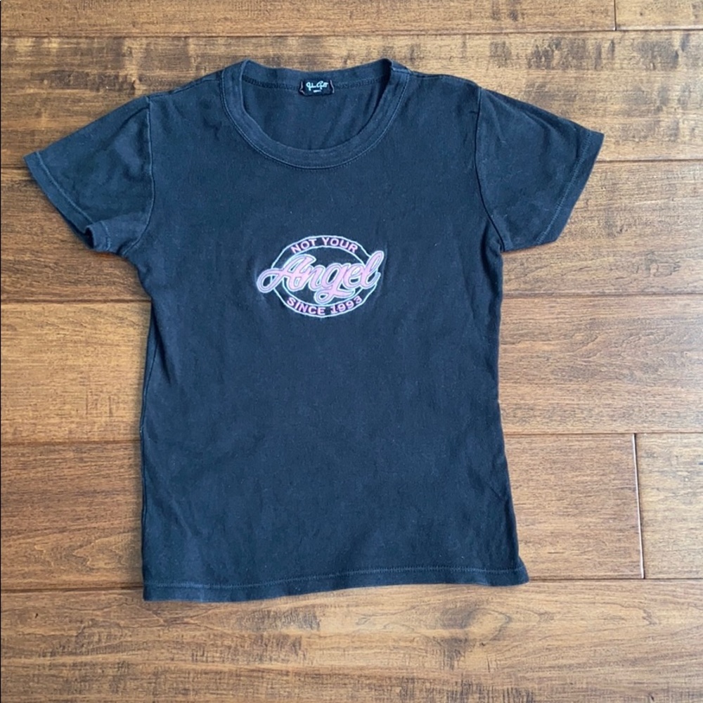 Not your angle black cropped shirt